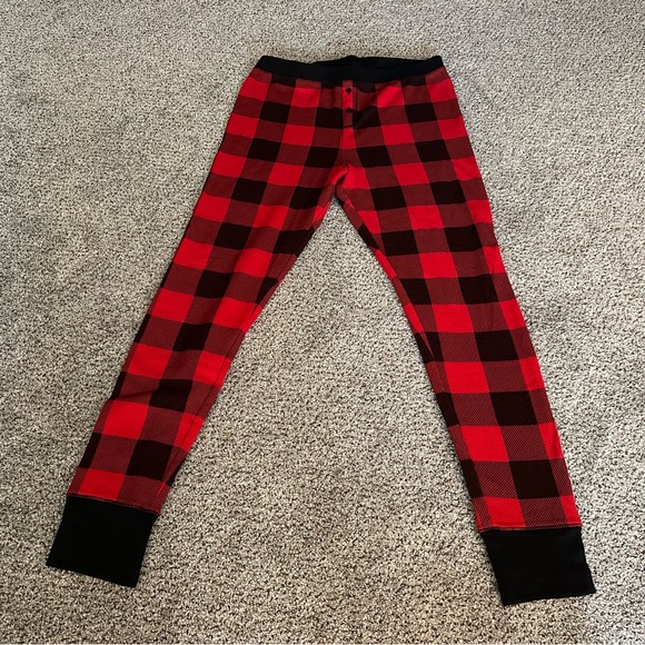 OLD NAVY L Red Black Buffalo Plaid Waffle Pajama Pants R $29 - Picture 7 of 9